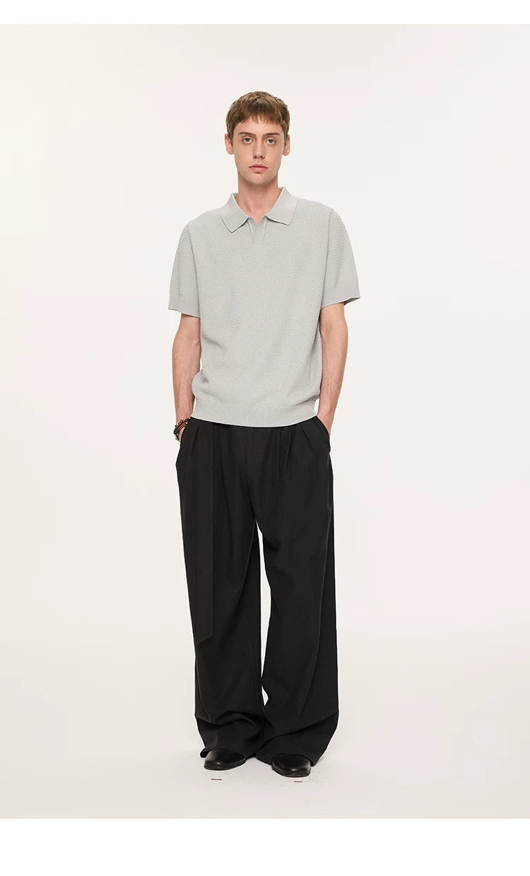 High Waist Wide Leg Belted Pants