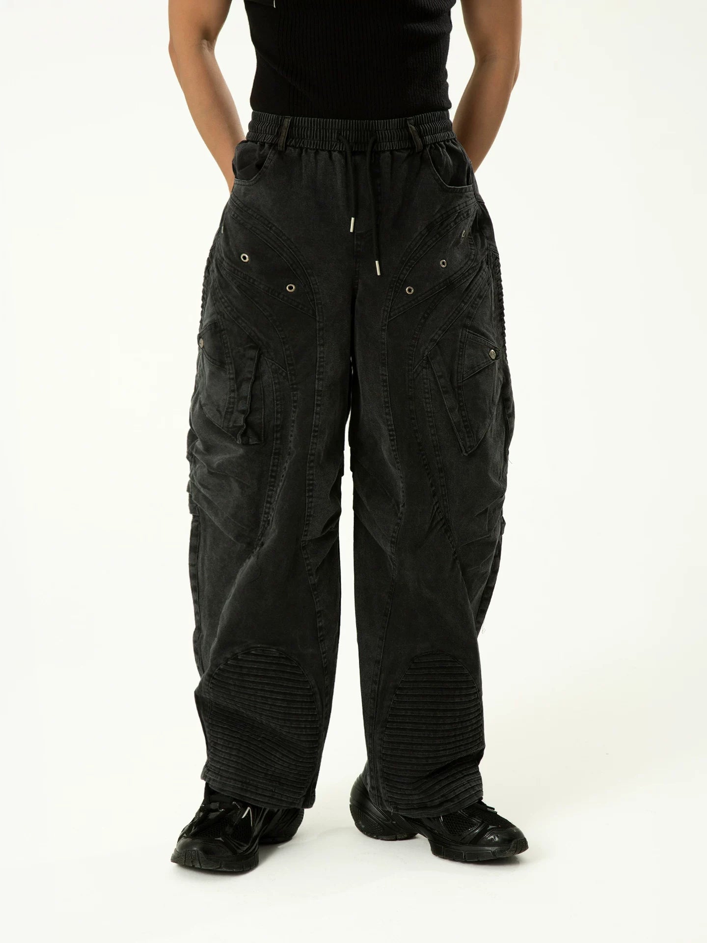 Men's Vintage Wide Leg Cargo Jeans