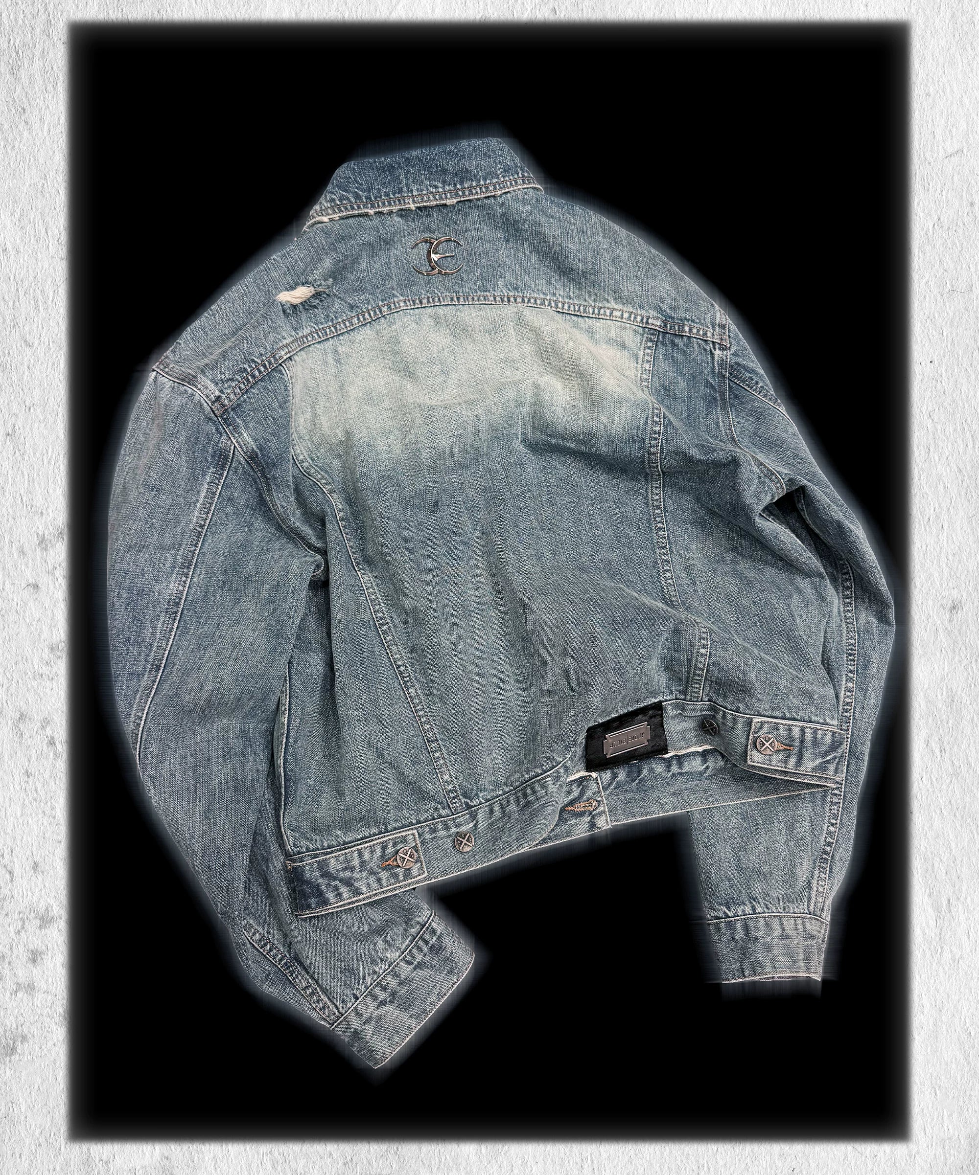 Loose Vintage Blue Distressed Denim Jacket