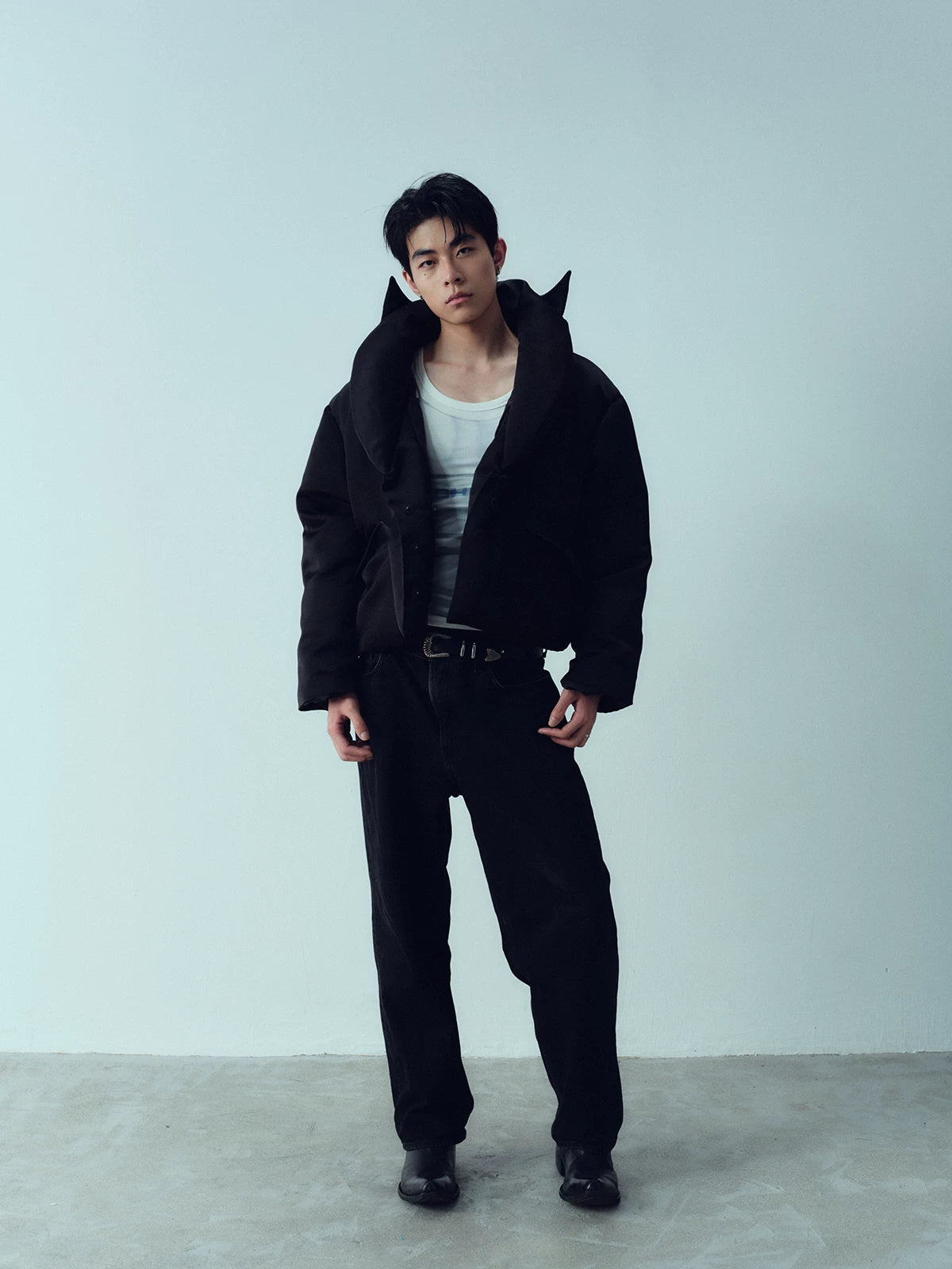 Cropped 95% White Goose Down Jacket