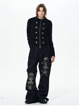 Men's Black Knit Sweater Coat