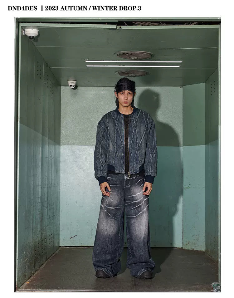 American Vintage Washed Distressed Baggy Jeans