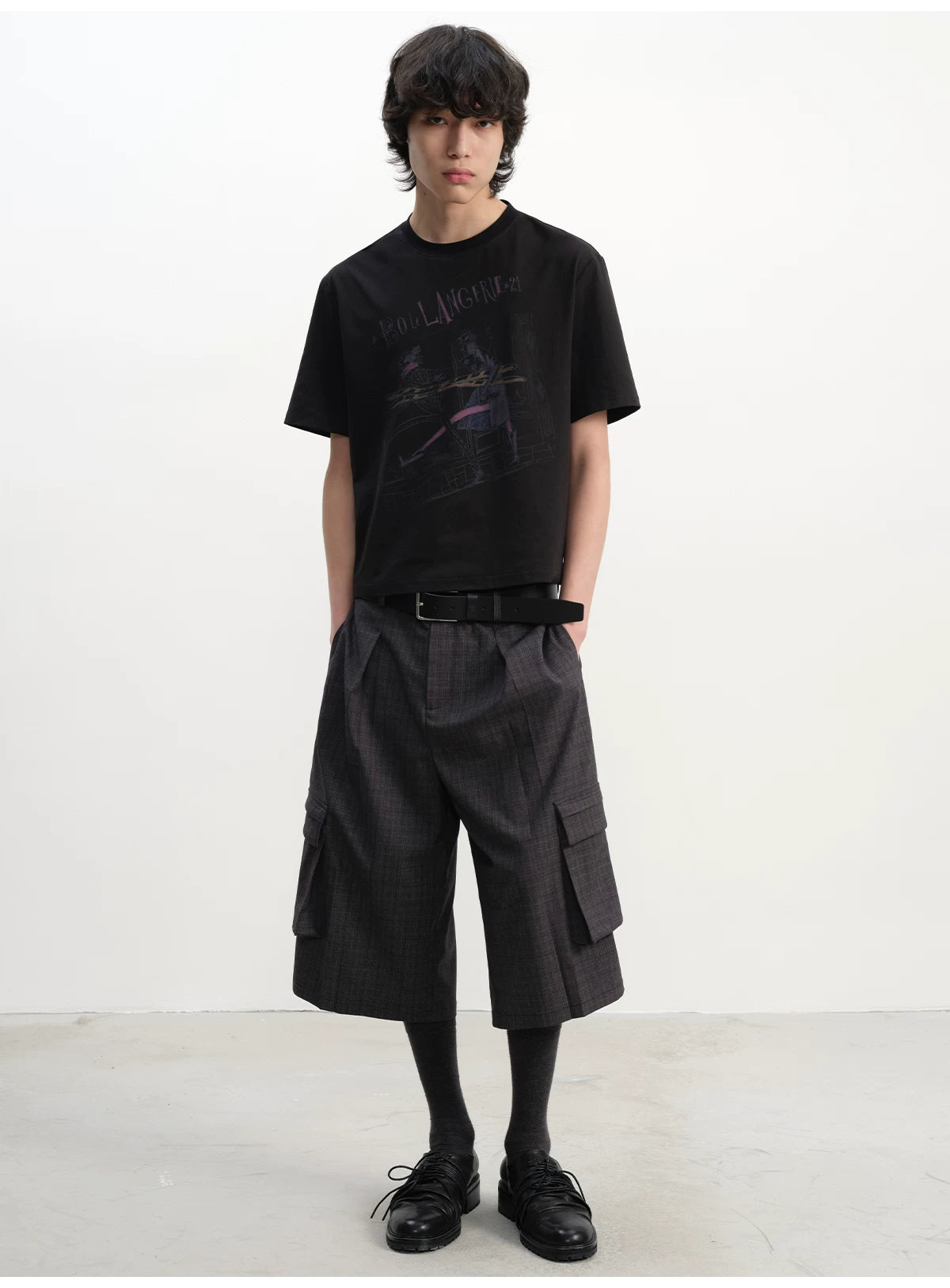 Baguette Print Textured Short-sleeve Tee