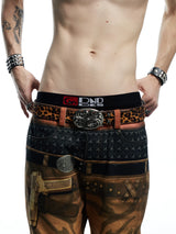 Vintage Leopard Print Horsehair Leather Belt