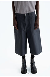 Heavy Vintage Textured Cotton Cargo Shorts