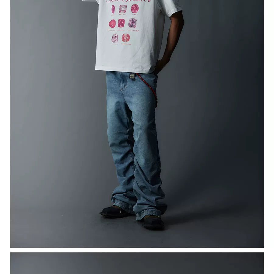 Vintage Loose White Pink Diamond Tee