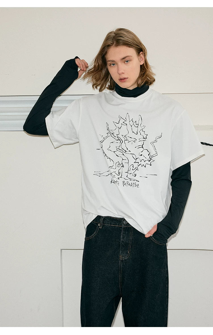 Dragon Print Quick Dry Couple Tees