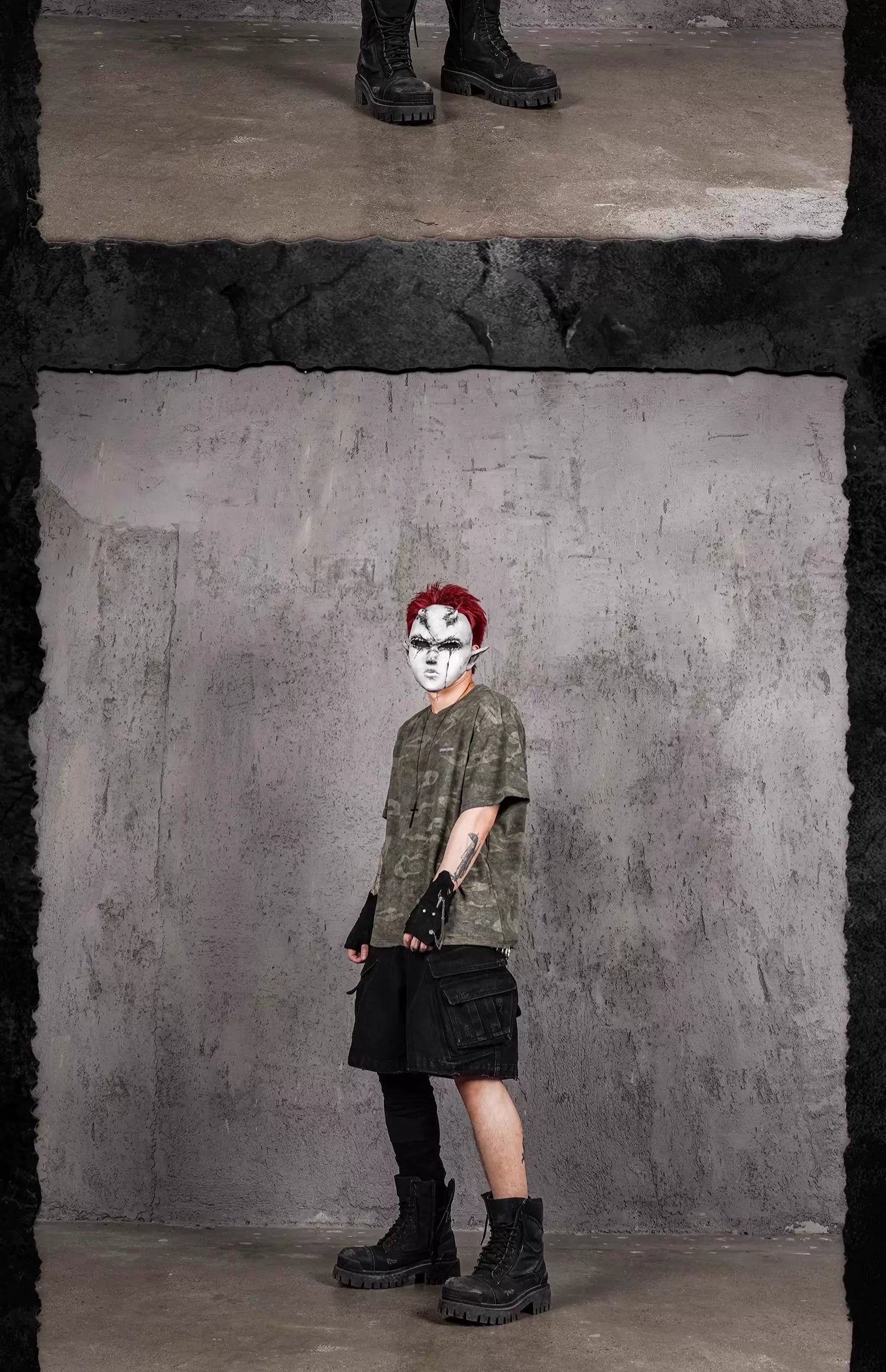 K.I.A. Hand-Cut Distressed Camo Tee
