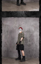 K.I.A. Hand-Cut Distressed Camo Tee