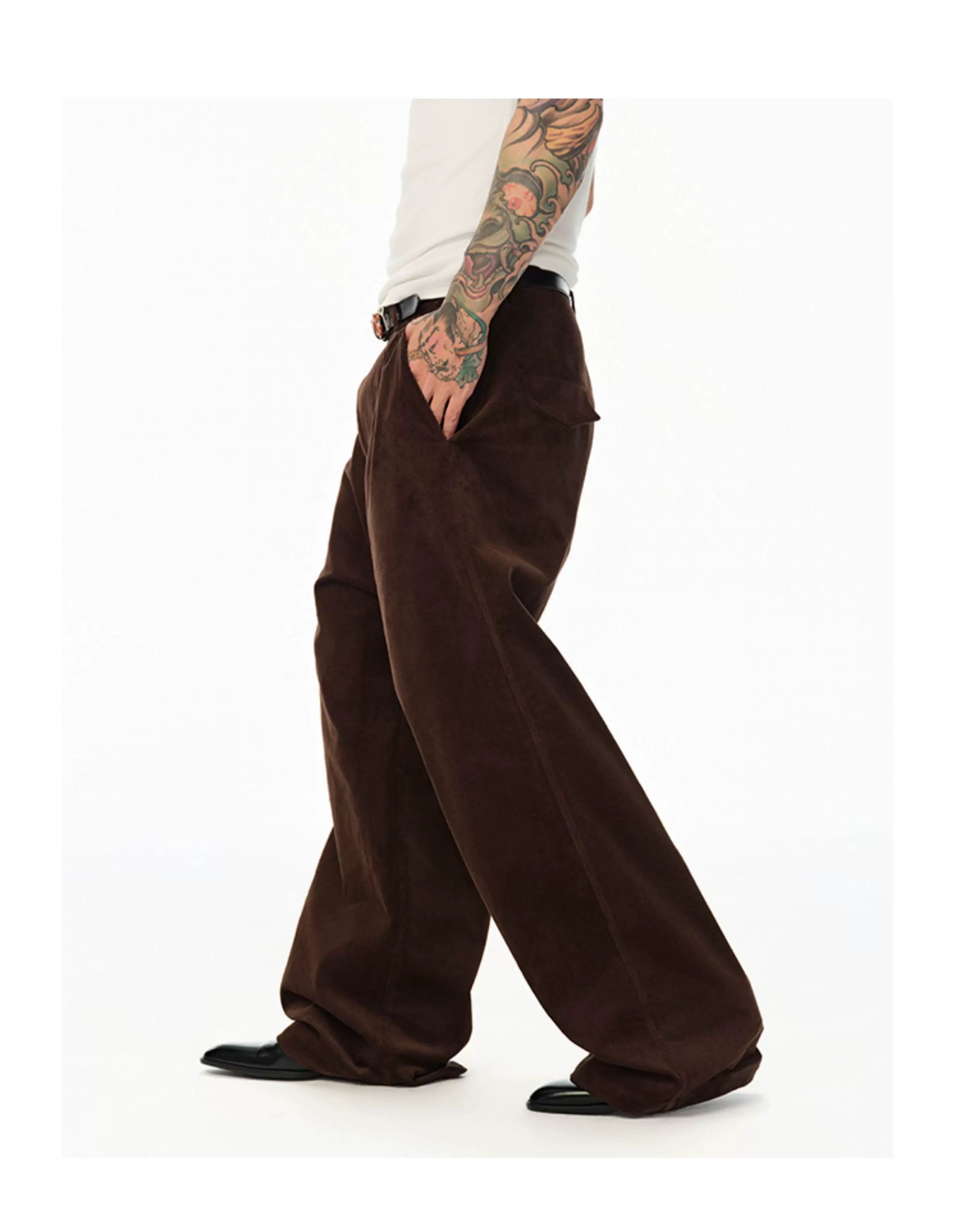 Imported Corduroy Wide Leg Straight Pants