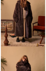 Unisex Oversized Knee-length Faux Fur Coat