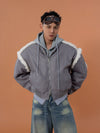 Gray 2-in-1 Hooded Sherpa Bomber Jacket