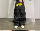 2000s Yellow BabySTA Bootleg Raw Jeans