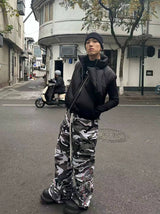 Washed Distressed Camo Cargo Pants