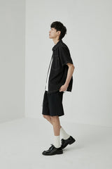 Draped Drawstring Elastic Waist Pleated Shorts