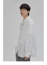 Basic Long Sleeve Cotton Blend Shirt