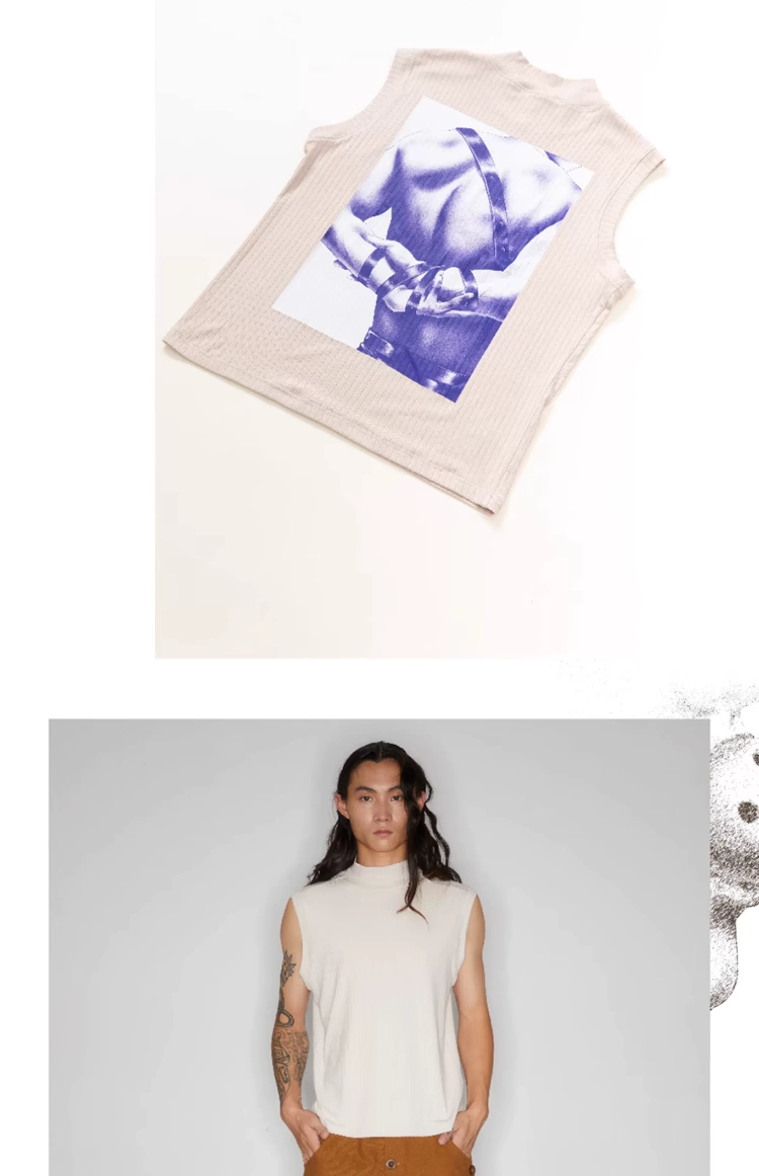 Stretchy Sleeveless Vintage Punk Print Top