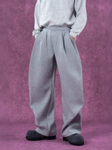 Gray Black Elastic Waist Sweatpants