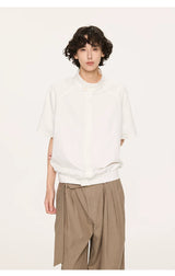 White Short Sleeve Harrington Houndstooth Shirt