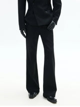 Black Straight Leg Casual Pants