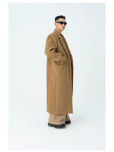 Men's Long Woolen Shoulder-padded Coat