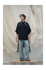 Washed Denim Split Shirt
