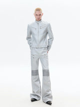 Zipped Fitted Short Biker Jacket