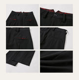 Oil-Lined Color Block Straight Equestrian Pants