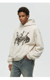 Vintage Print Men's Thick Hoodies
