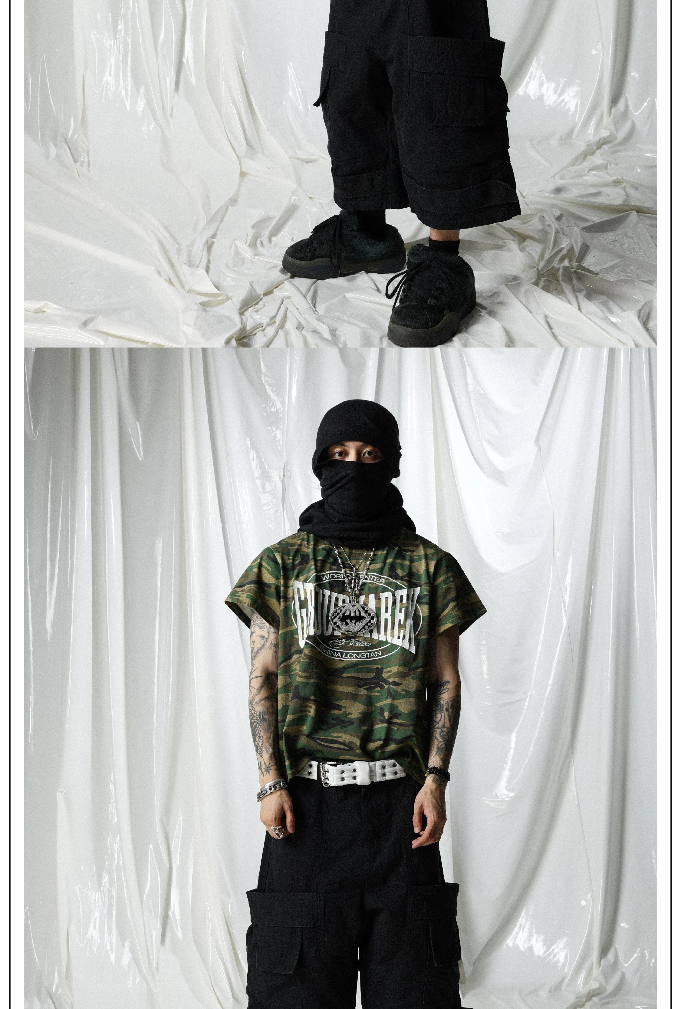 Olive Camo Crack Print Tee