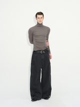 Long Sleeve Turtleneck Ribbed Knit Top