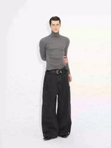 Long Sleeve Turtleneck Ribbed Knit Top