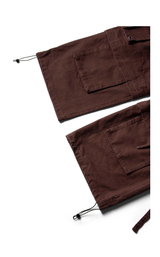Removable Multi-pocket Ribbon Distressed Cargo Pants