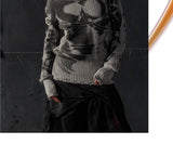 Distressed Knight Armor Print Sweater
