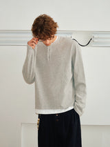 Men’s Waffle Henley Twofer Long-Sleeved Tees