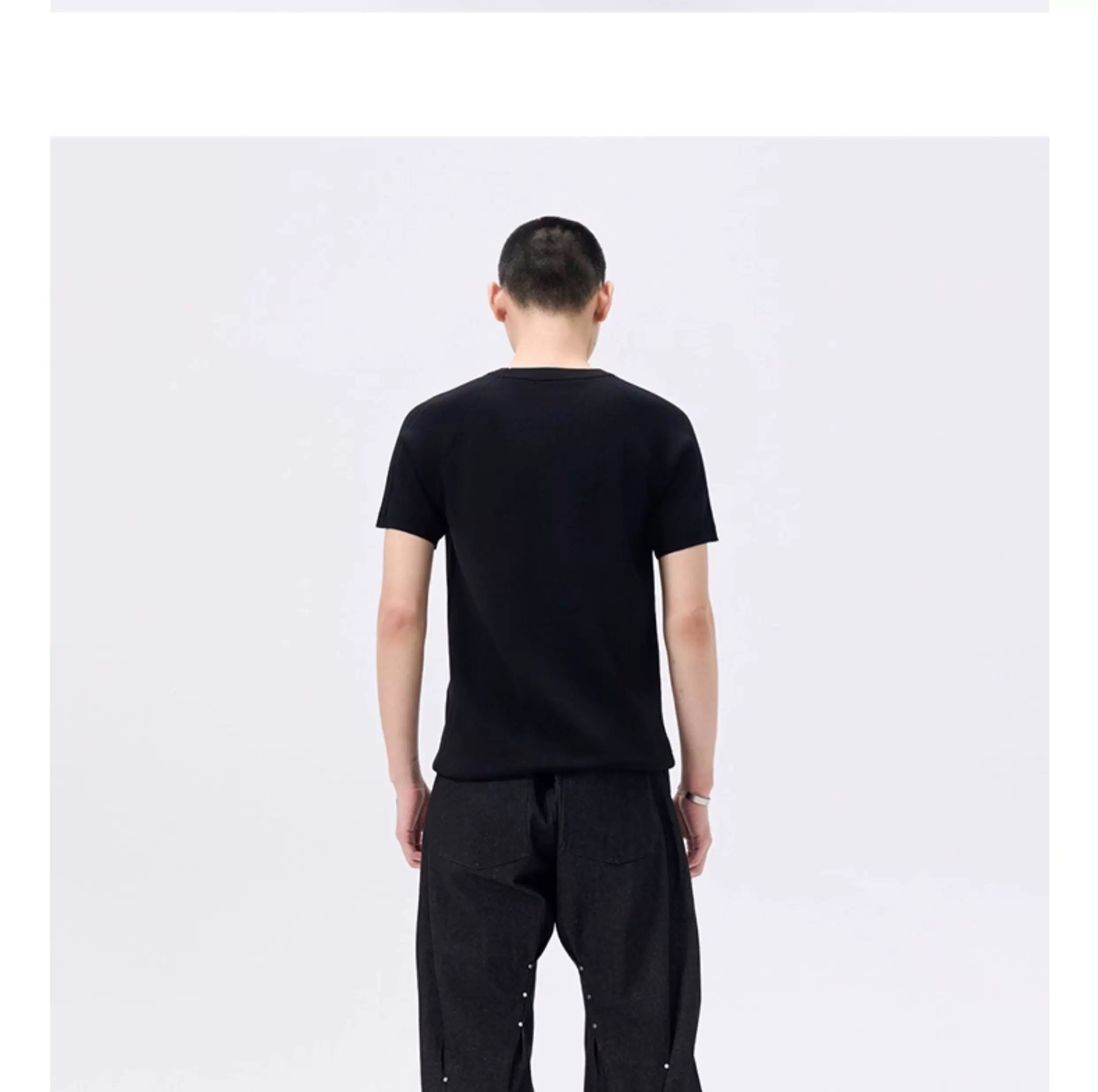 Pleated Wide Leg Raw Denim Jeans