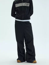 Black Side Adjustable Chain Casual Pants