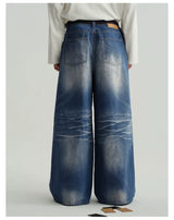Icy Blue Vintage Coated Baggy Jeans