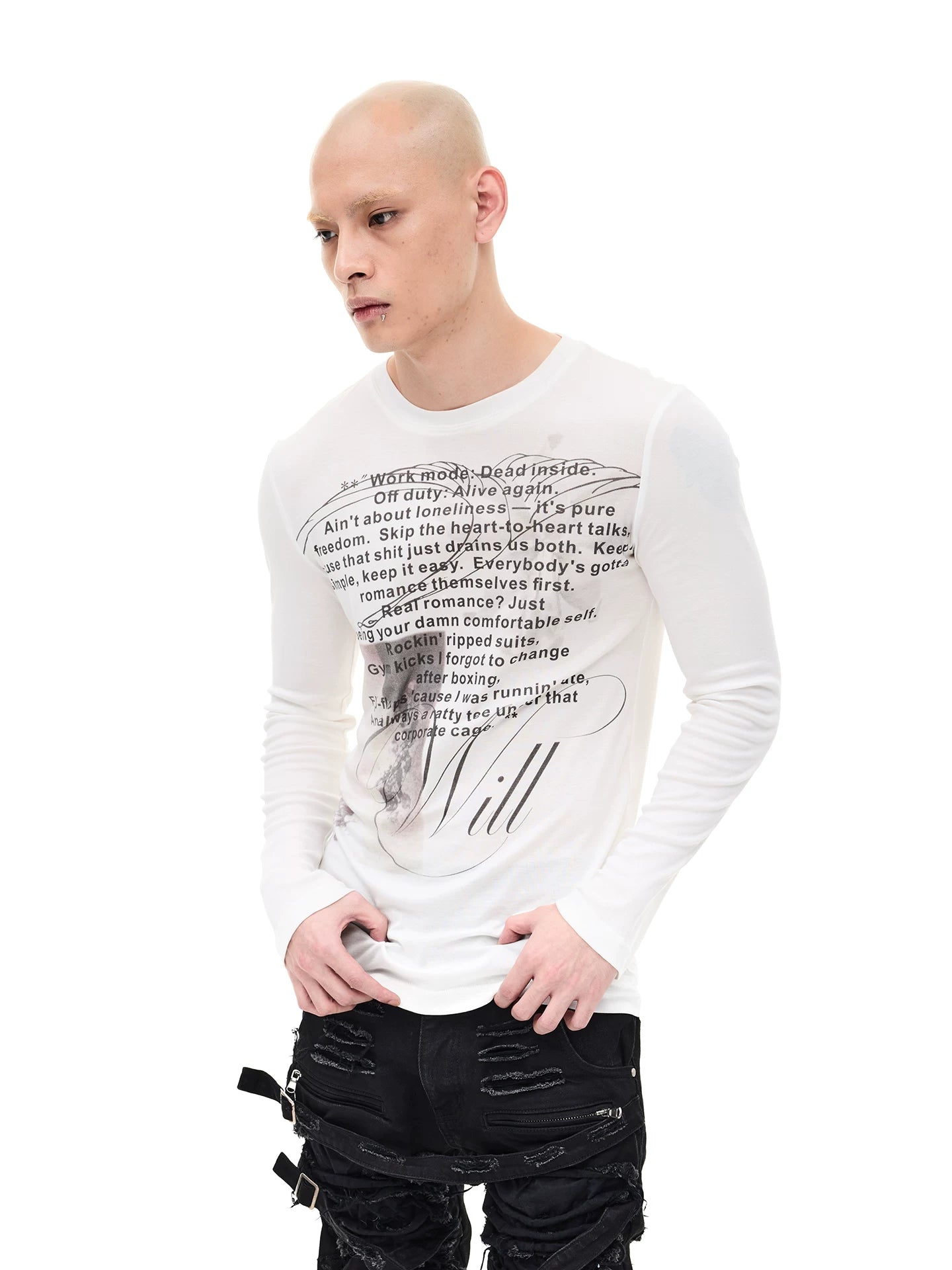 Opium Print Slim Stretchy Lyocell Tee