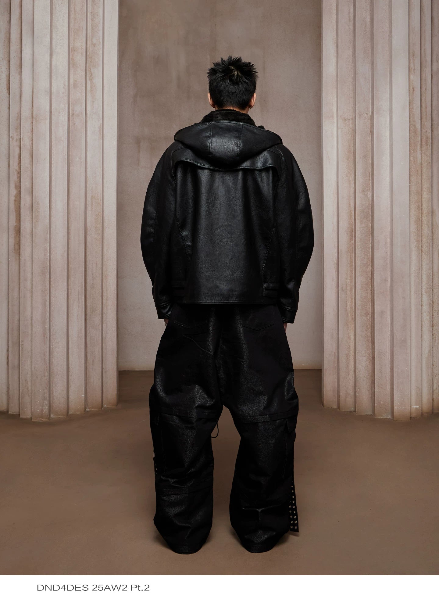American Fur-lined Hooded Leather Biker Jacket