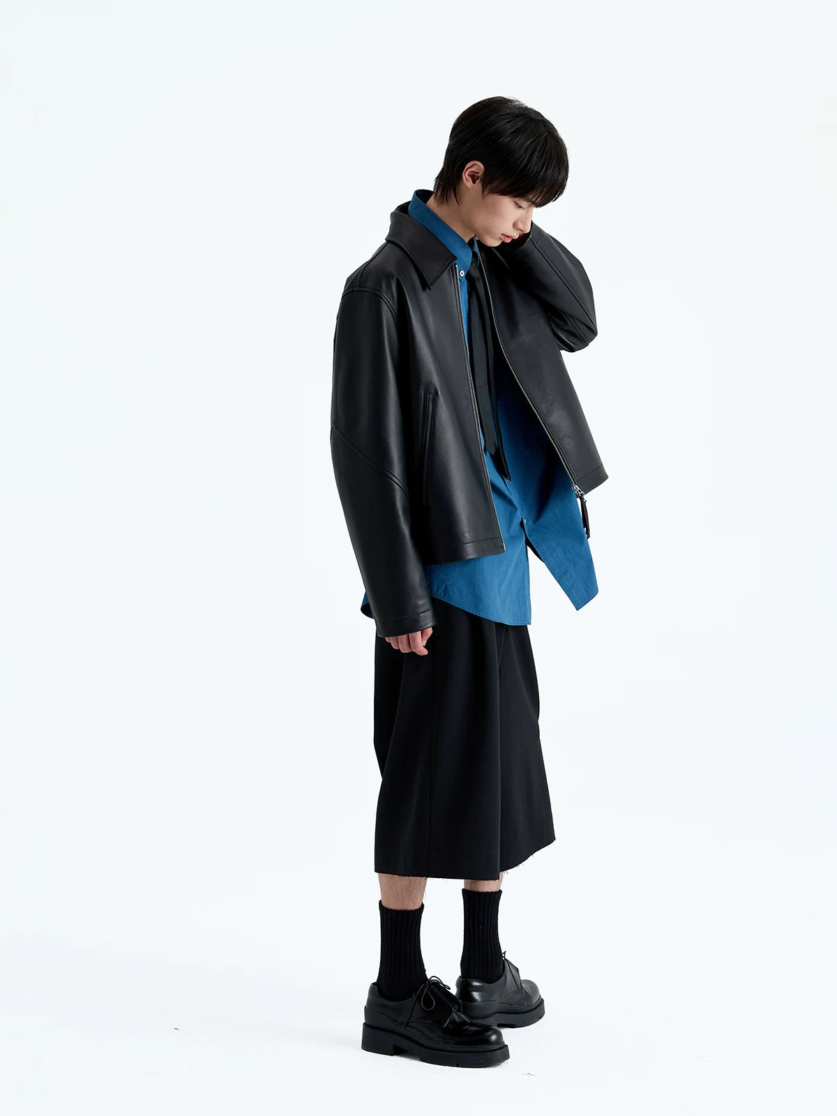 Short Zip Sheepskin Jacket