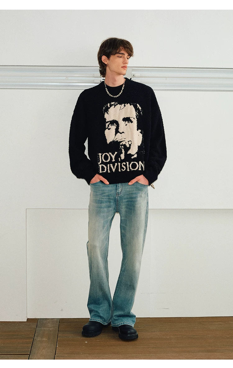 Couple’s Faux Mink Portrait Jacquard Sweaters