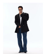 Classic Vintage Oversized Double-breasted Wool Blazer