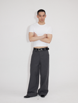 Wrinkle-resistant Wool-like Asymmetrical Cargo Dress Pants