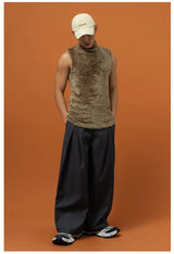 Men's Pleated Wide Leg Dress Pants