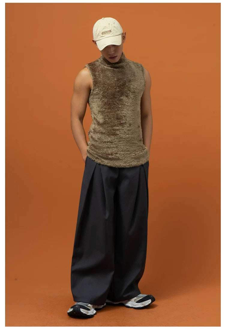 Men's Pleated Wide Leg Dress Pants