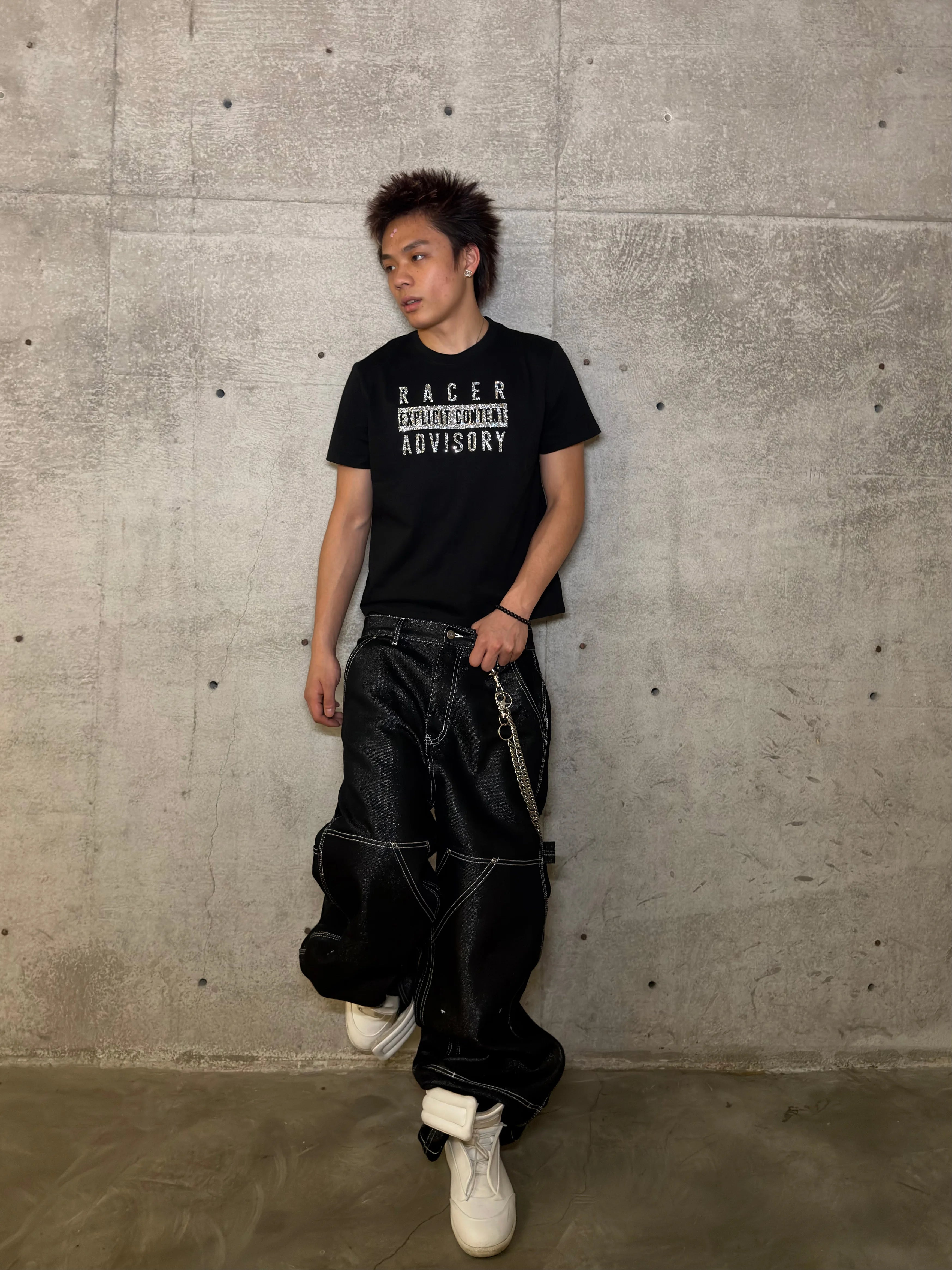 Distressed Rhinestone Racer Tee
