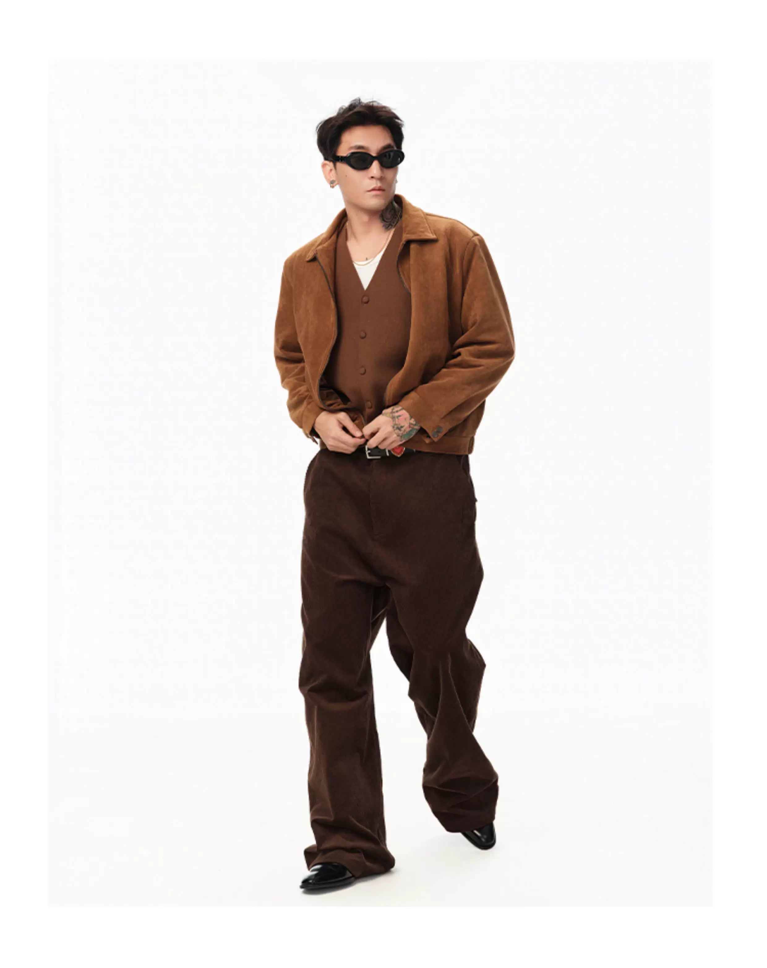 Imported Corduroy Wide Leg Straight Pants