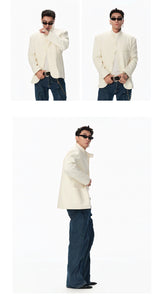 Hemp Stand-Collar Blazer
