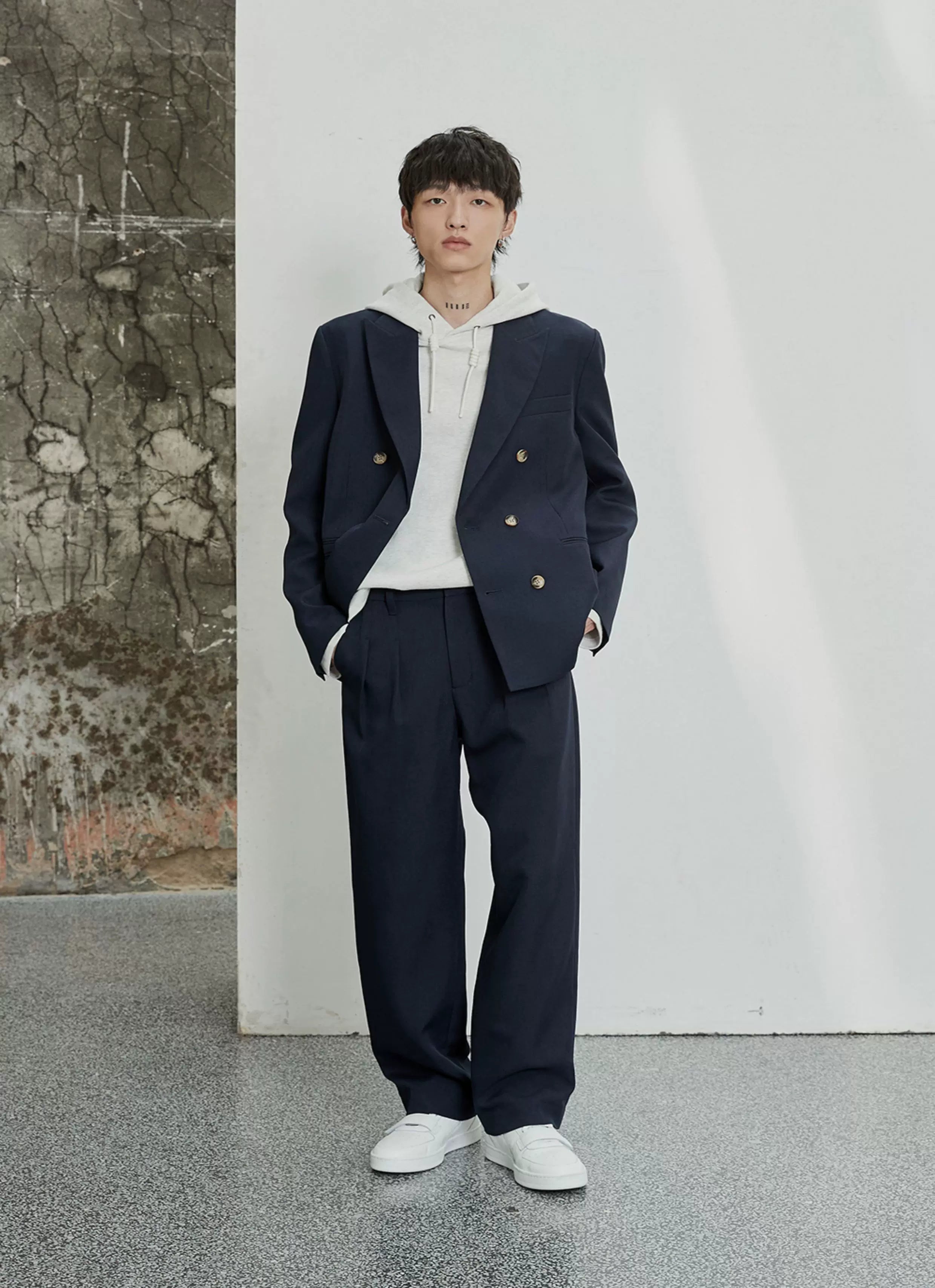 Pleated Wide Leg Suit Pants